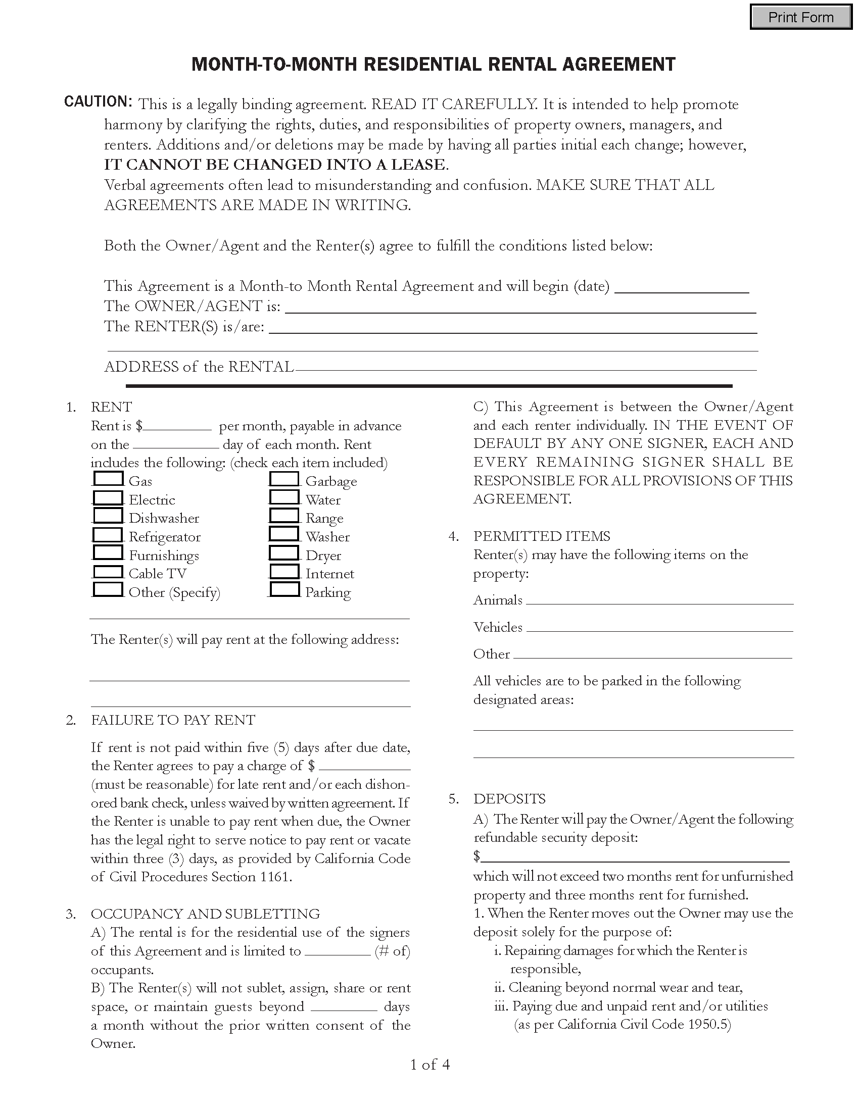 Simple Property Management Agreement Template from rentalleaseagreements.com