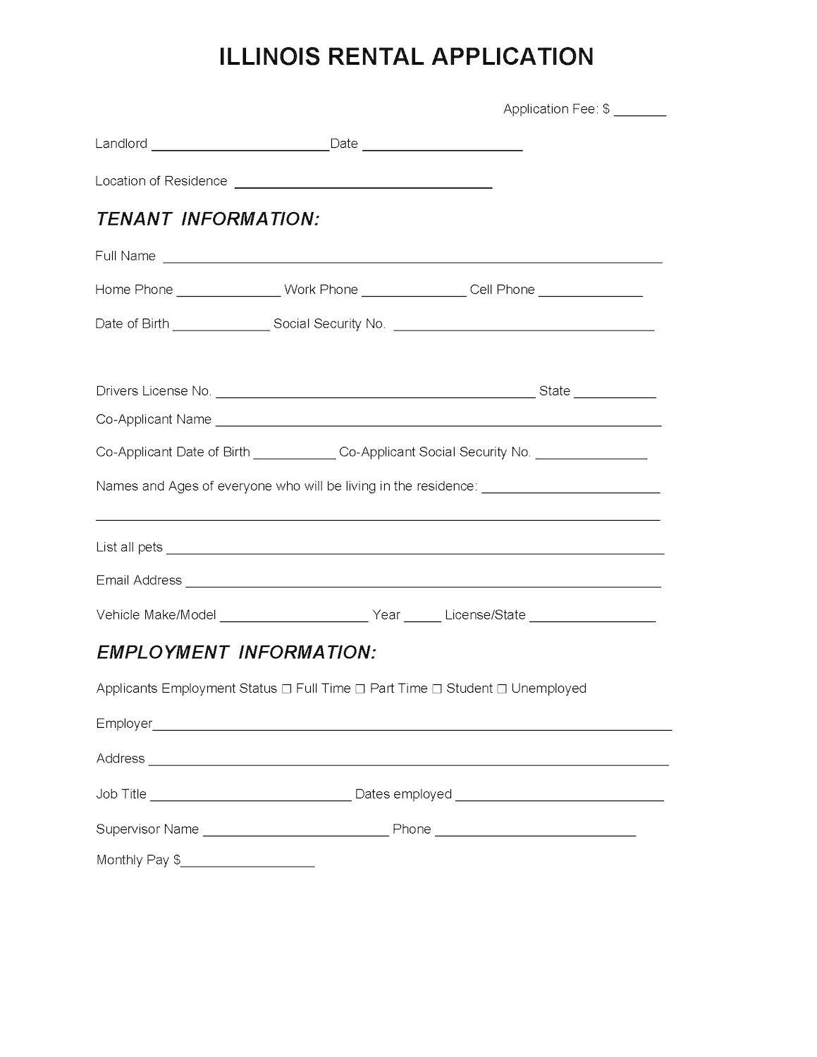 free illinois rental application pdf
