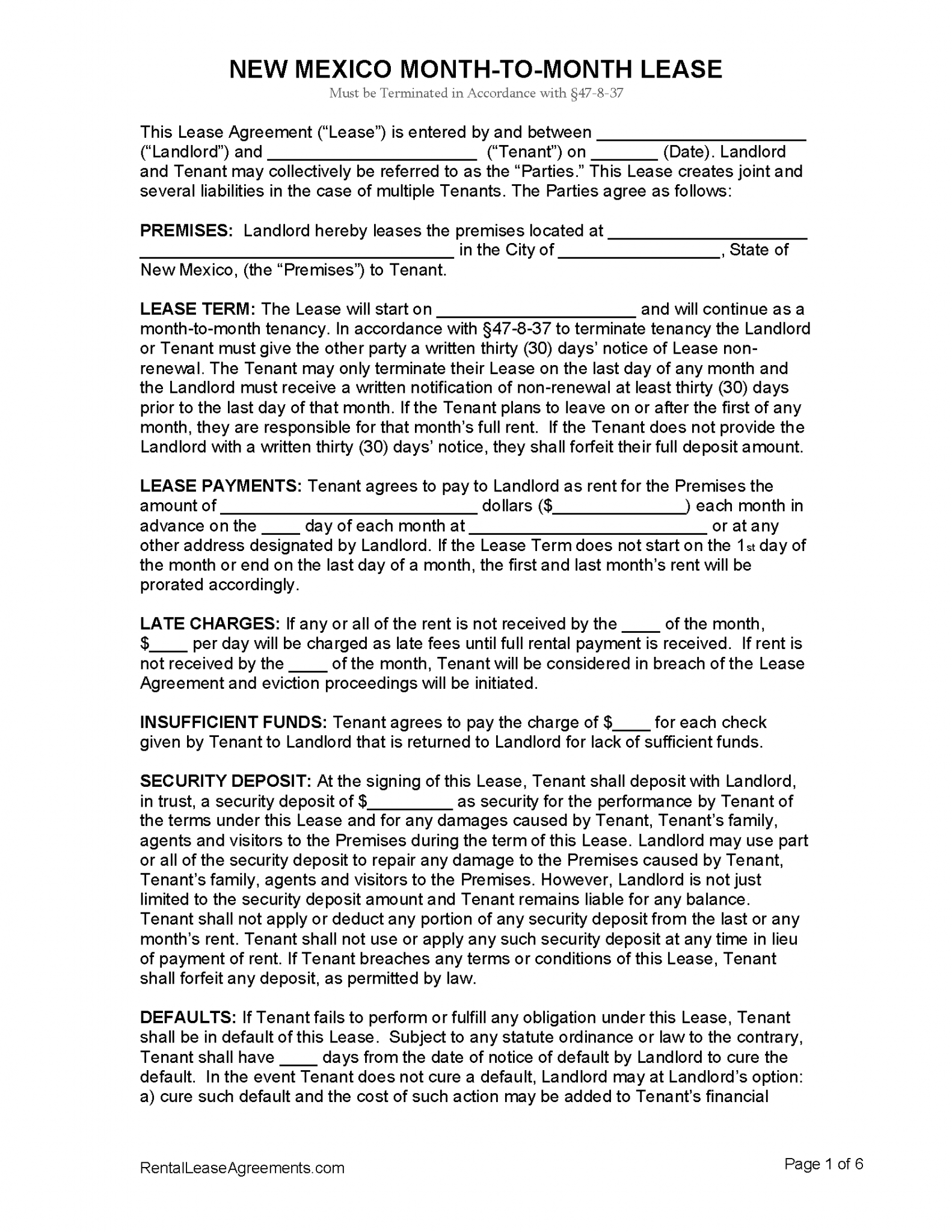 free new mexico month to month rental agreement pdf ms