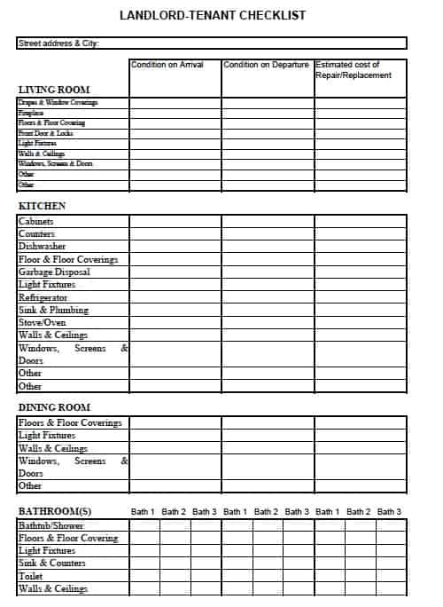 Landlord-Tenant Checklist